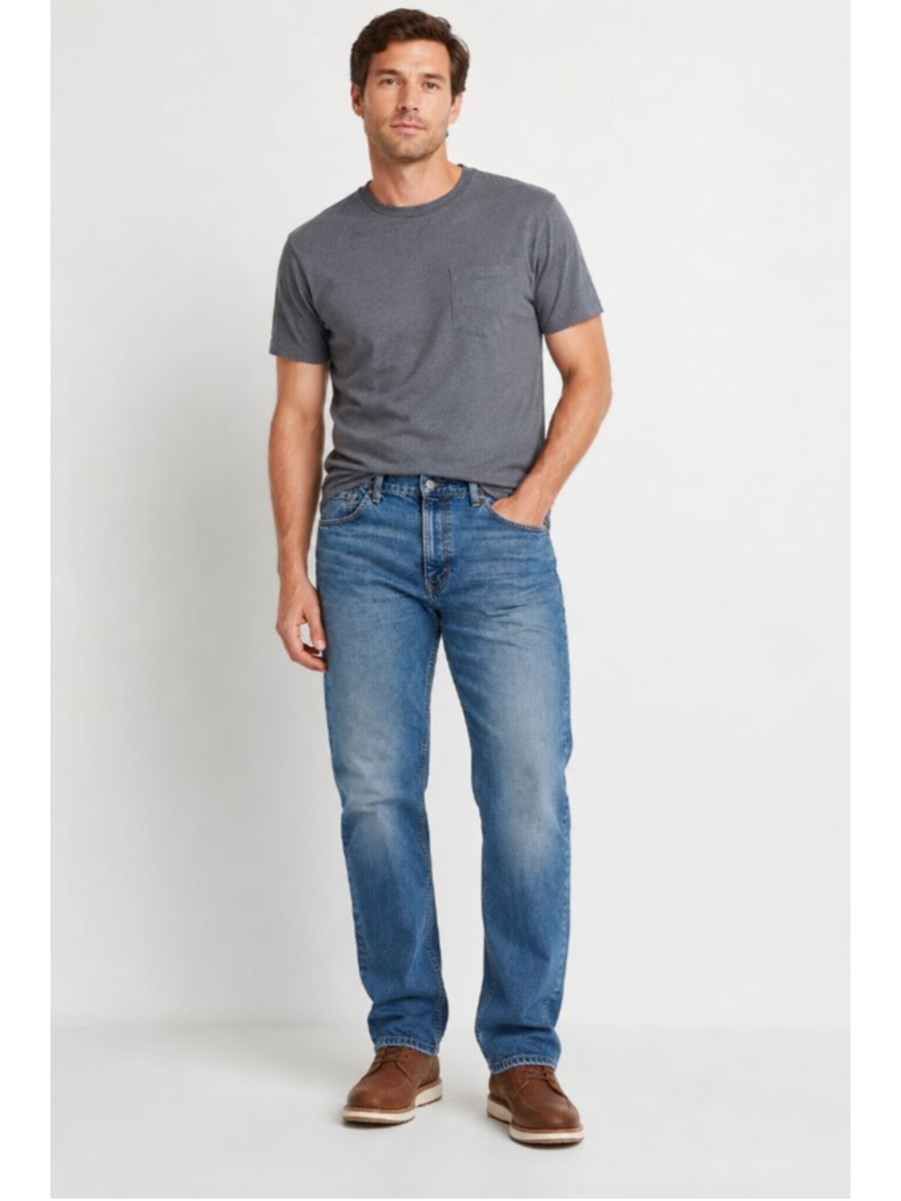 Levi's 505 Regular Fit Jeans Men's 36x32 Blue Medium Wash Stretch Denim NWOT